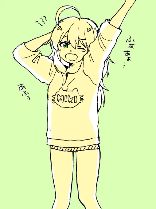 これは昼休みに描いた美希と仕事中無意識に癒しを求めて描いたやよいちゃん 