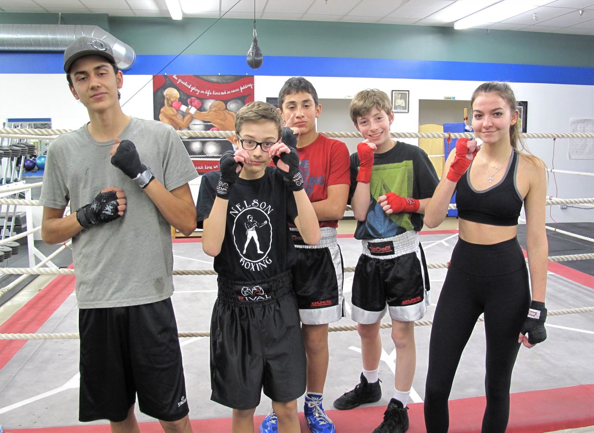 AthleticsBoxing's tweet photo. We're so happy to cheer this great group of Nelson boxers on this Saturday at the Cranbrook Charity Challenge. L to R: Brendan McIntyre, Makalu Babott, Riel Martinez, Stryder Sutton, and Leah Eberle. Details: https://t.co/uF1tKKWFYy #NelsonBoxingandAthleticsClub #BoxingBC #Boxing https://t.co/MFHlKo1rnI