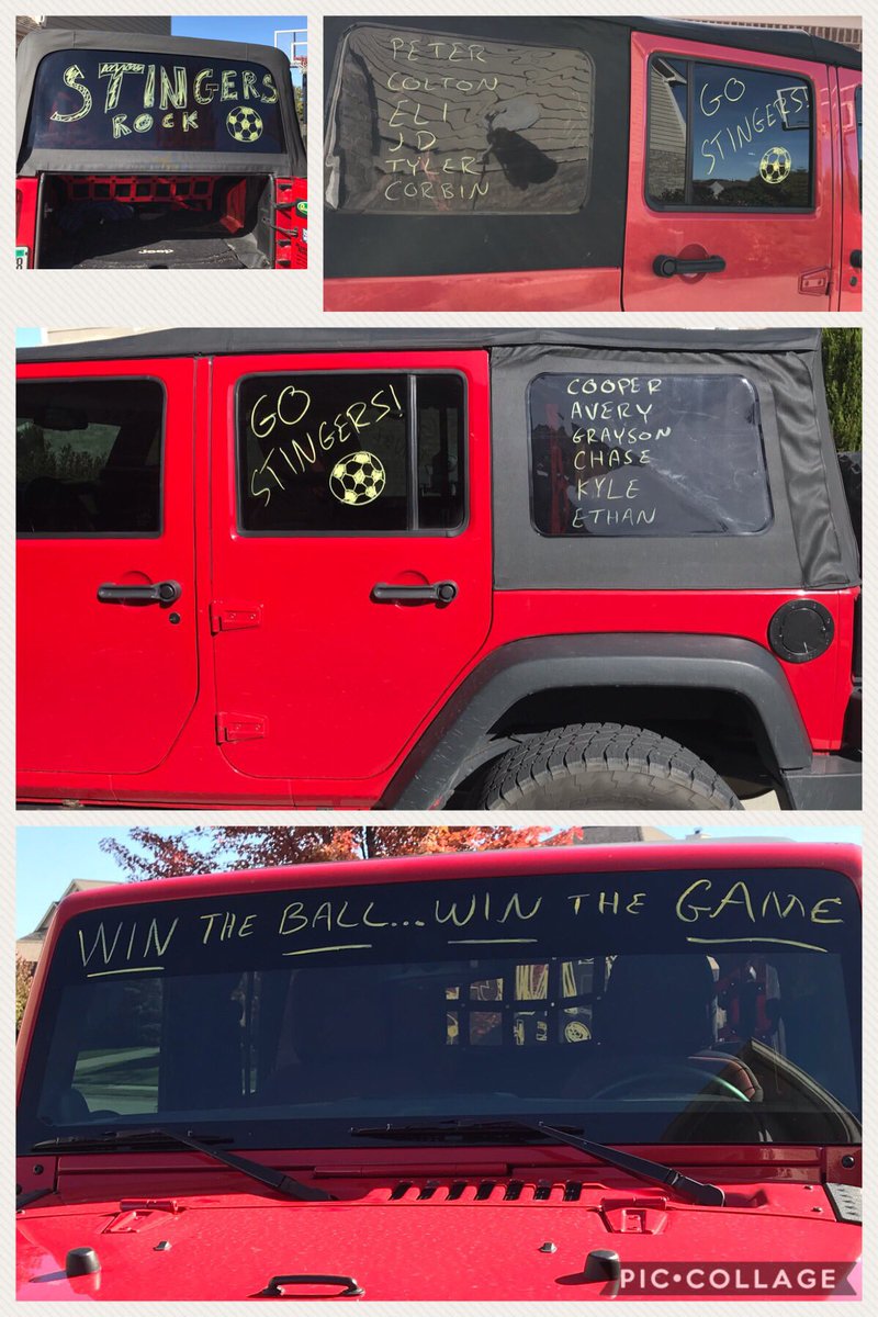 Stingers are the Champions!  So proud to be able to coach such a great group of boys.  Won their 12th game of the season tonight to win the Championship with an undefeated season!  Naturally I had to decorate the Jeep for the big game <a href="/THEJeepMafia/">The Jeep Mafia</a>