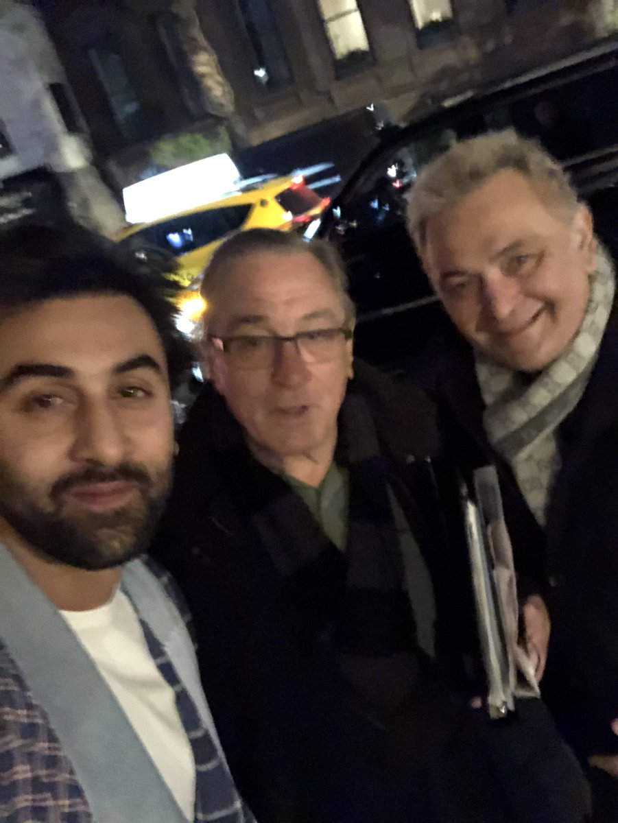 Wow moment. Impromptu meeting with Robert De Nero on 65th and 3rd. He knew Ranbir coz he had met him and Anupam and said come over with Kher for a drink! Simplicity and super stardom. I realized I  have been such a bloody brat. Cannot get over his demeanor. Thank you Bob !