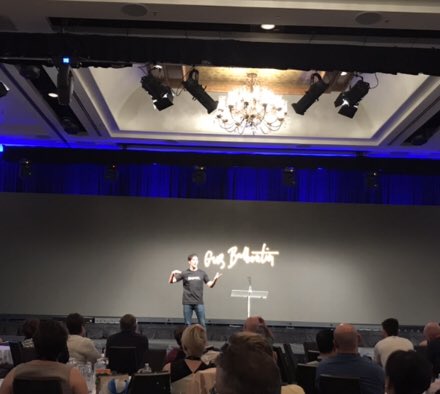 MarkFielke's tweet photo. Great presentation by @gusbalbontin at the #connective2018 conference #adaptable https://t.co/f1SQ8087RS
