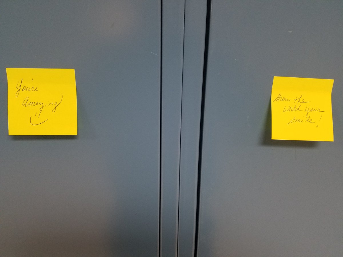 Our students have been busy the last few weeks making our Wall of Kindness and placing positive notes on every locker in our school!