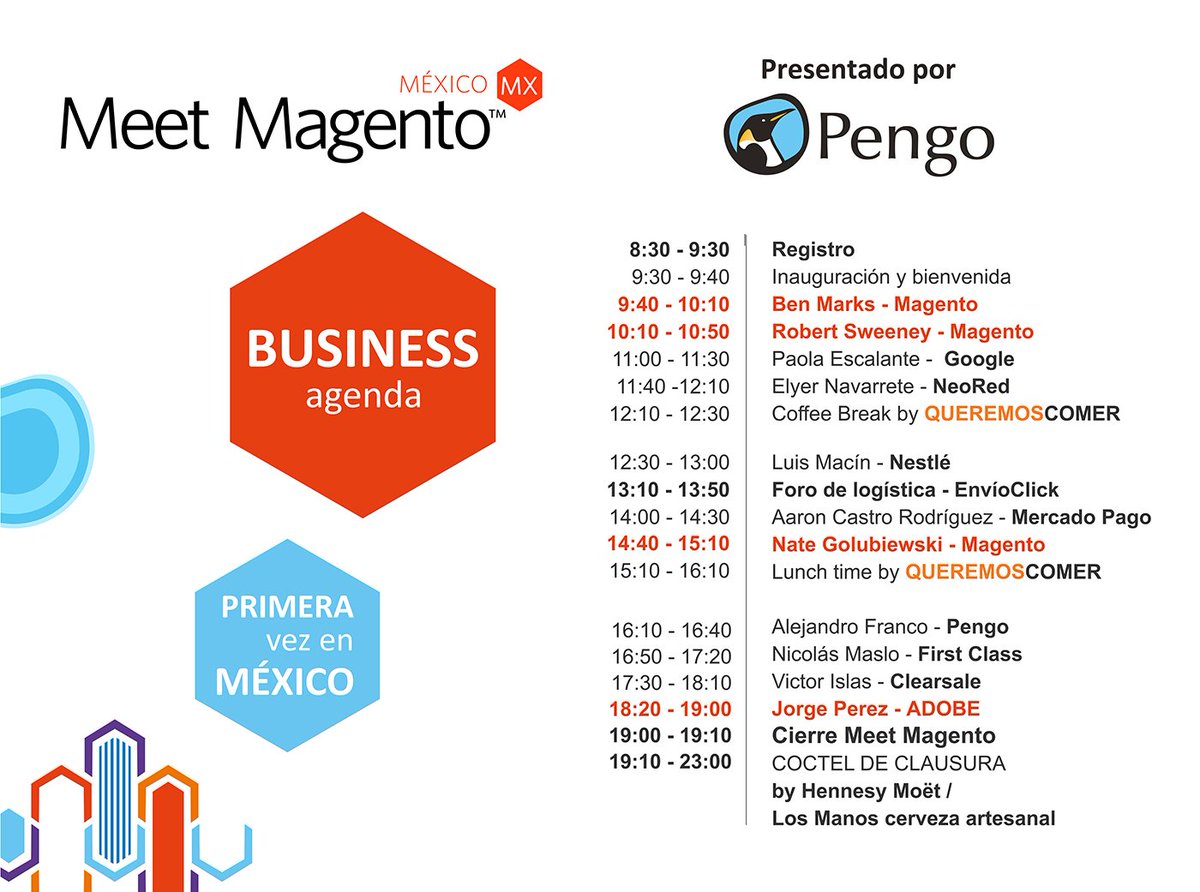 MeetMagentoMX's tweet photo. ¡Estamos listos! Checa nuestra agenda y arma tu itinerario :) #FelizMiércoles https://t.co/aEPiAUUxcR