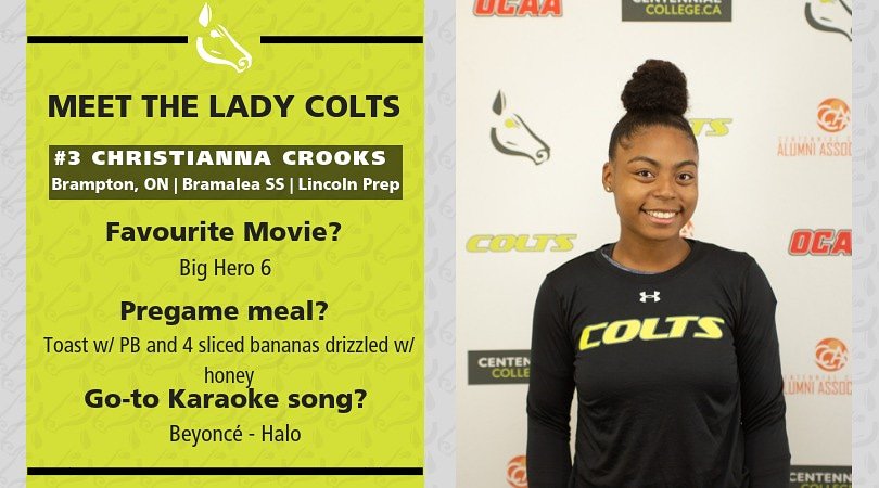 CentennialWBB's tweet photo. Profile #11: She's majoring in Business Admin Human Resources and her favourite holiday is Christmas ๐๐.
Stay tuned for the next player profile tomorrow!๐๐๐ช #coltswbb #coltsfam #HorsePower #screamgreen https://t.co/O2tAcEEmtO