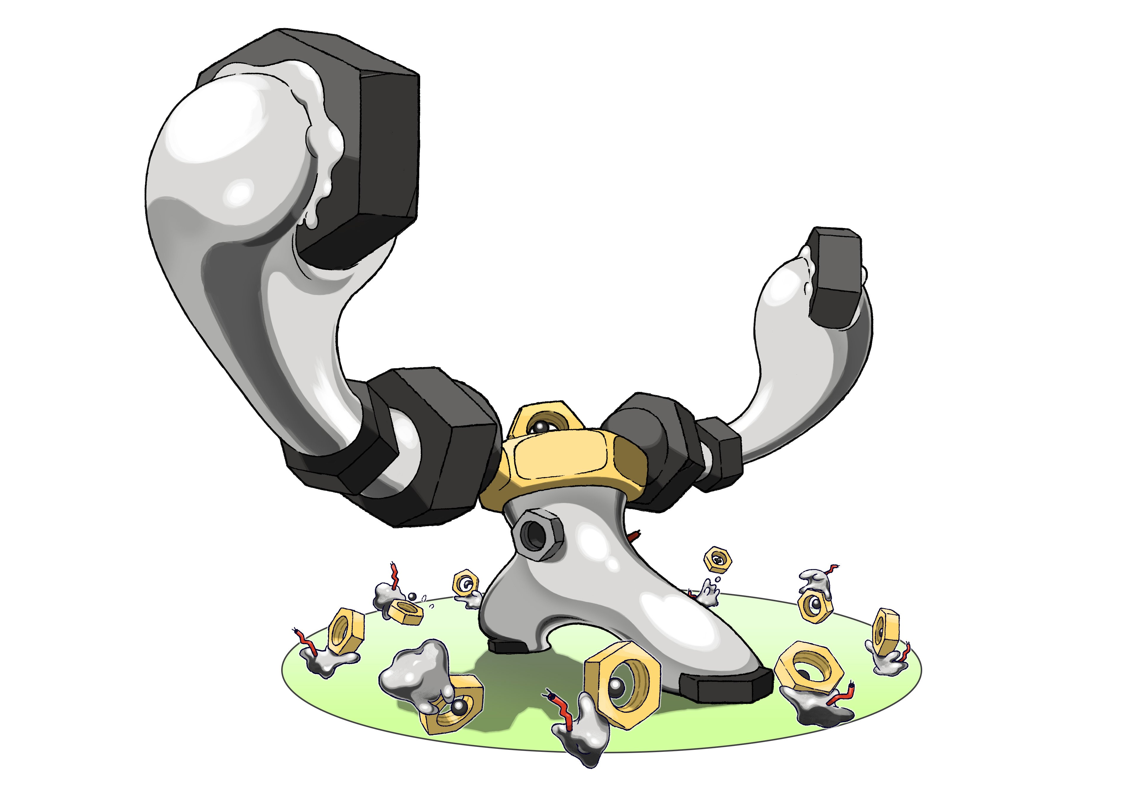 ｖジャンプ編集部 幻のポケモン メルタン が進化した姿 メルメタル 進化する幻のポケモンは初ですね 液体金属による強靭なボディを手に入れ 随分たくましくなりました 進化には Pokemon Go で メルタンのアメ が400個必要 専用の技 ダブル