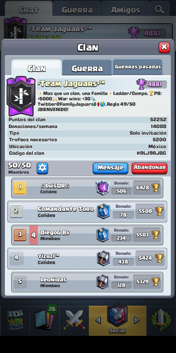 Vamos bien... Si tienes 5500+ copas y te gustaría unirte mandar MD <a href="/ELPAREJA6/">EL PAREJA</a>