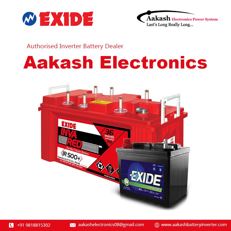 Aakash Electronics are authorized Exide Batteries Dealers in Noida offering the entire range of batteries produced by the company.#Aakashelectronics #Batterydealer #Exidebattery