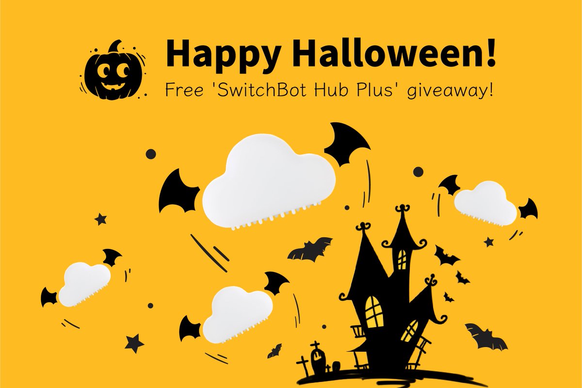SwitchBot's tweet photo. 🎃Happy Halloween free SwitchBot Hub Plus giveaway! 🎃

Follow &amp; RT @SwitchBot before Nov 1st 6 pm (Pacific Time) to enter!  🎁

Read more: https://t.co/VNkPZdg2zx https://t.co/aZVBBLfMER