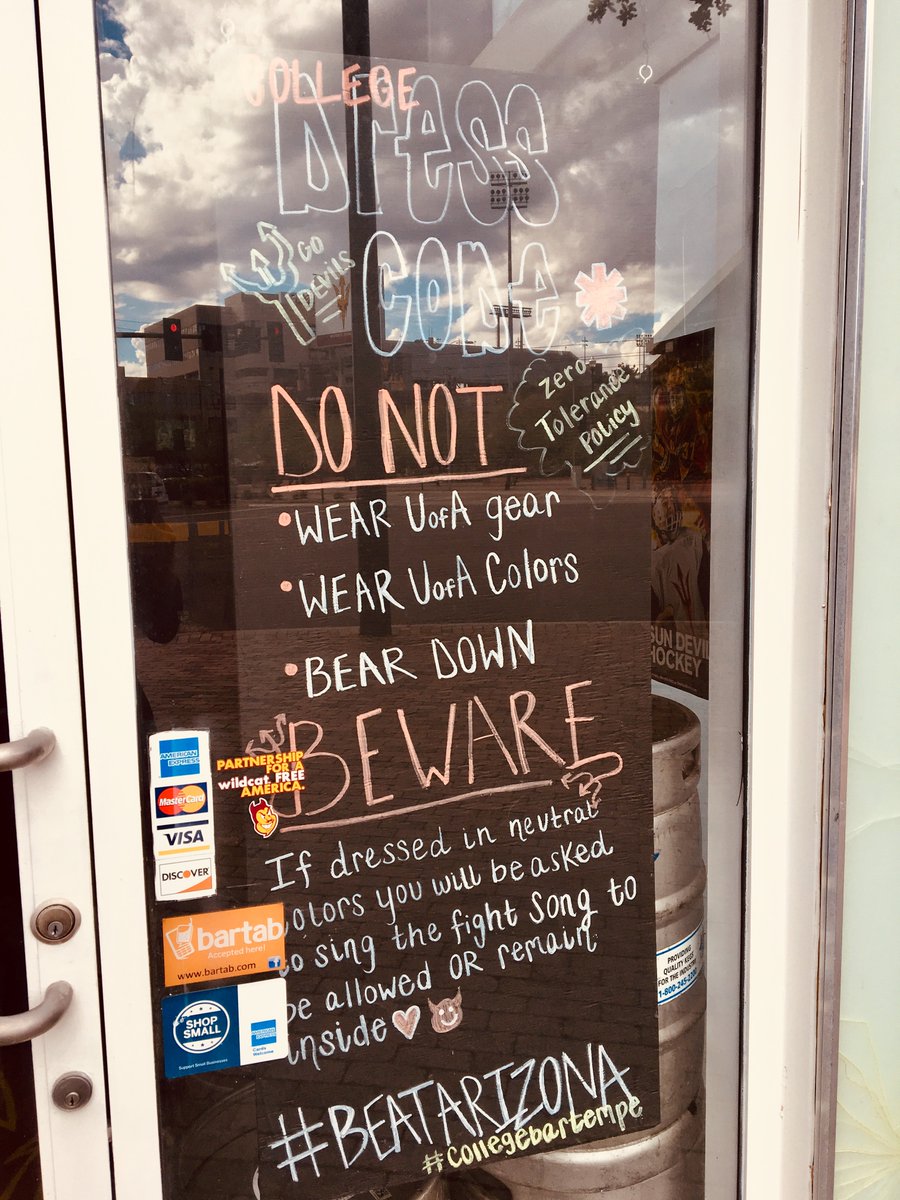 CristineLegare's tweet photo. The best thing about being a social scientist is that even a sports bar can be your laboratory. Team rivalry reveals that (a) ritual serves as a marker of in-group membership and commitment and (b) ostracism is used as punishment for social norm violation. #asu #evolearnlab https://t.co/AdNxsiBiyW