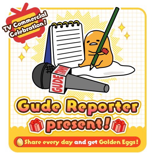 AstrorainGalaxy's tweet photo. gudetama tap! TV Commercial Celebration Event!
Get the 'Gude Reporter' Recipe !
☆☆Download Here☆☆

https://t.co/q9SKP0bjb8

#gudetama #gudetamatap https://t.co/ajNaWNvKwv