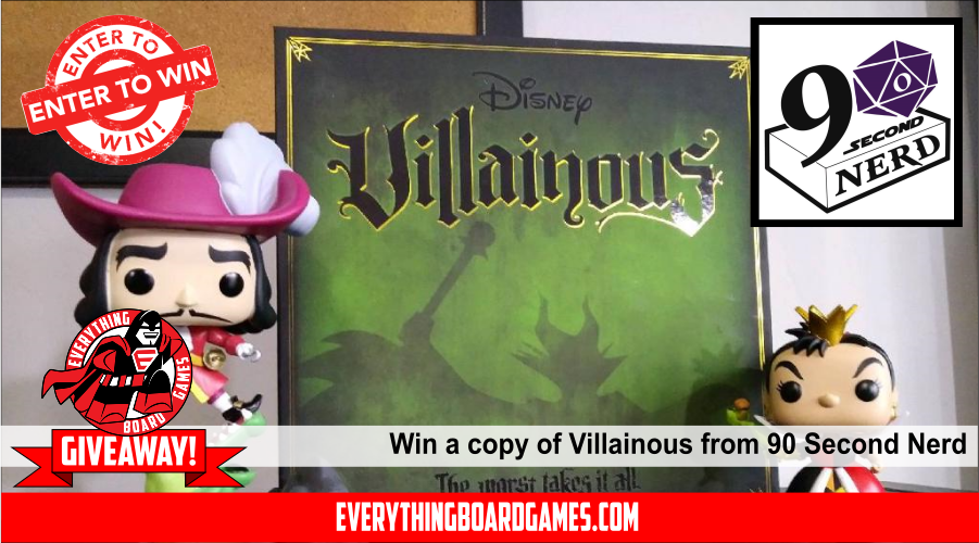 JRiddell15's tweet photo. Enter to win a copy of Villainous from 90 Second Nerd and Everything Board Games. Ends November 8. Enter at https://t.co/aUXbfzt3rR  https://t.co/Tg8HFcqEBU @90SecondNerd @ETBoardGames