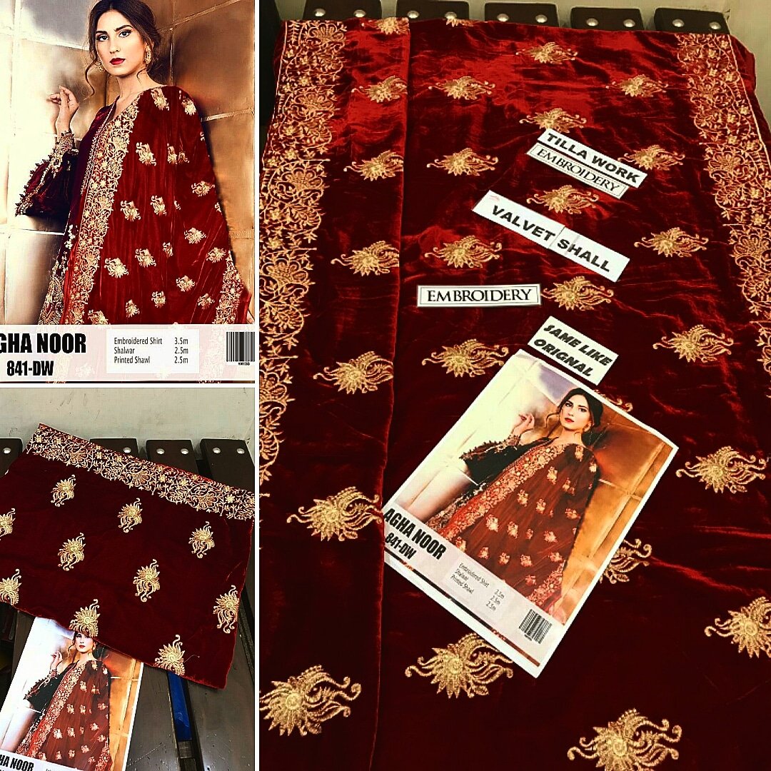 FashionEdge2's tweet image. #mostdemandingproduct 
#aghanoorofficial 
#valvet #shawl #designer
✔ *NOW IN MICRO VALVET EMB, SHAWLS (#Tila &amp;amp; #thread #WORK)*
✔ *FULL Length SHAWL
*DESIGN # 1#Red
#WHOLESALE #PRICE  #2250
#EXCLUDED #DELIVERY

#HURRYUP TO #BOOK #YOUR #ORDER