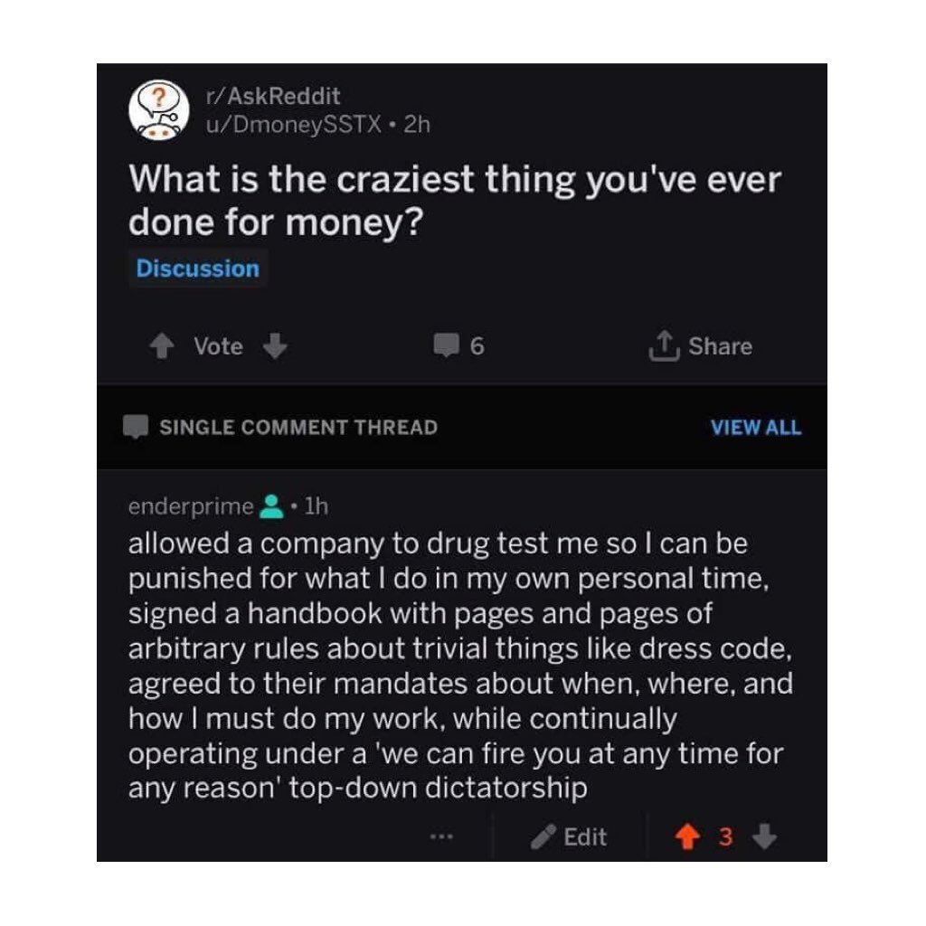 Very true, get yourself out of that 9-5 👌