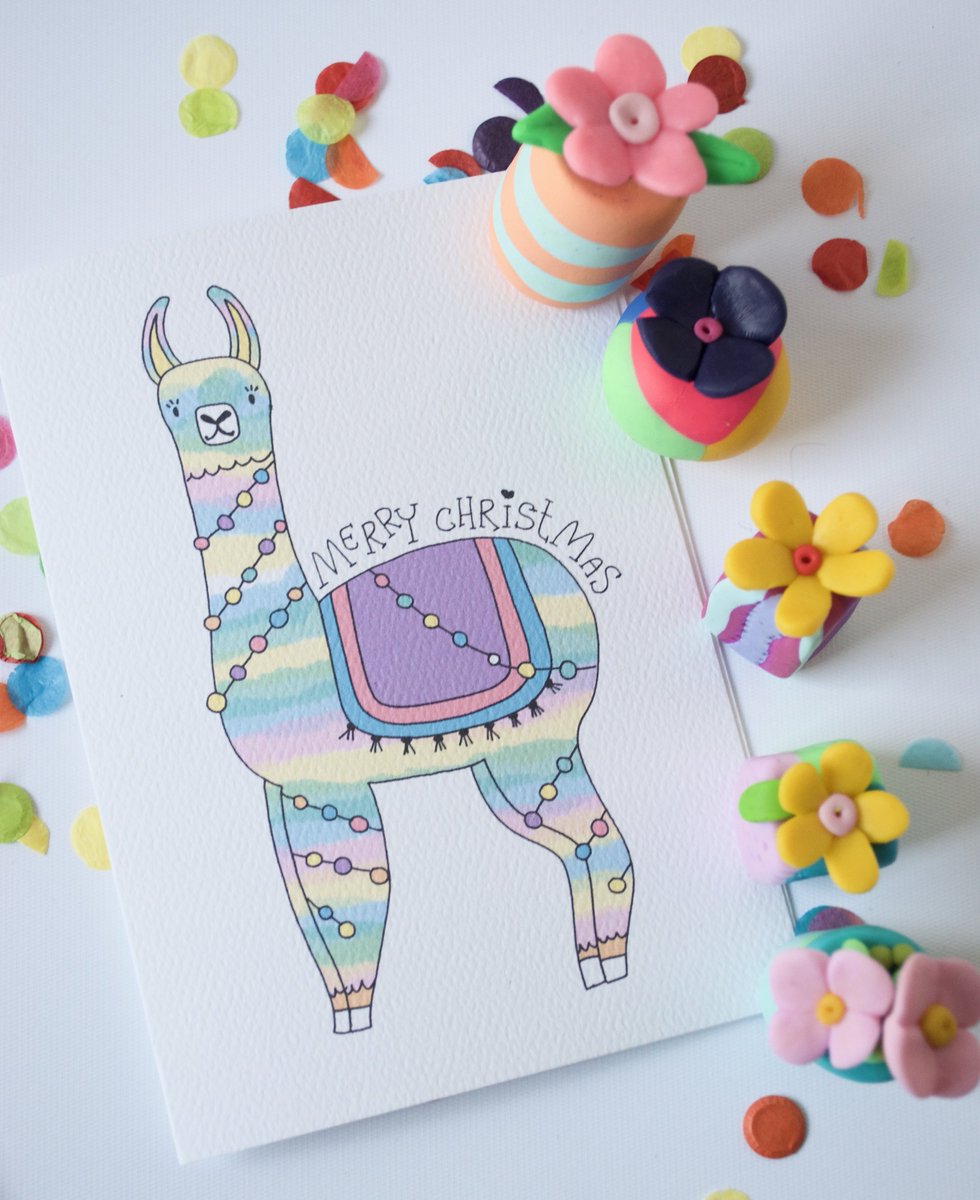 queenloube's tweet photo. 2018 Christmas cards now available in my ETSY shop.....5 designs added since last year! Available individually or in packs of 6! 
papergoods #rainbow #christmascards #uniquecards #christmas2018 #happyholidaycards #happyholiday #handdrawnchristmas #llamacards https://t.co/lxbrb8oD4e