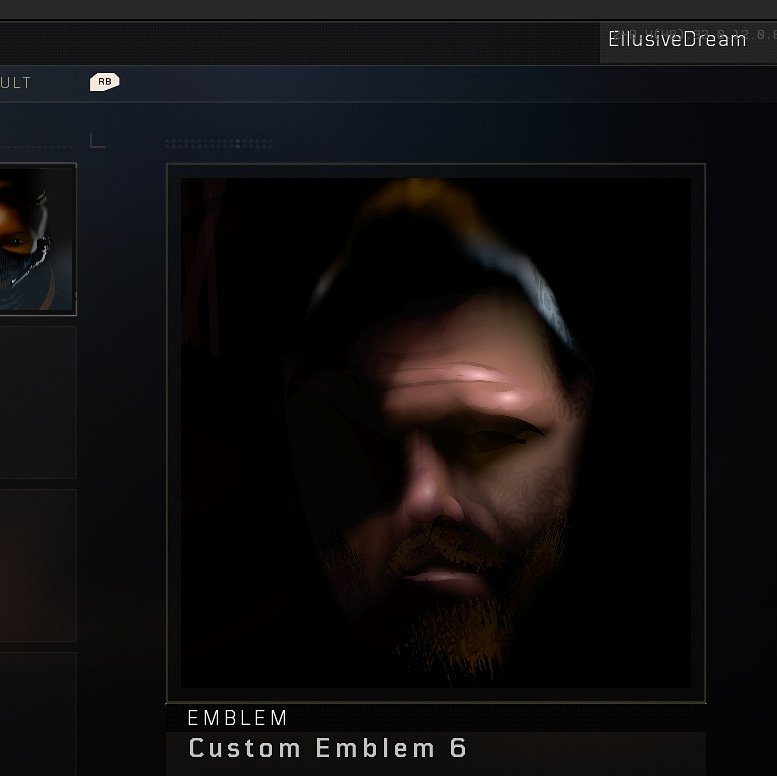 EllusiveDream's tweet image. Close up. Ruin emblem. Black Ops 4 Emblem editor. Getting a likeness of people's faces with 64 layers sure is a challenge. #codemblem #Emblemeditor #CallofDutyBlackOps4 #ruin