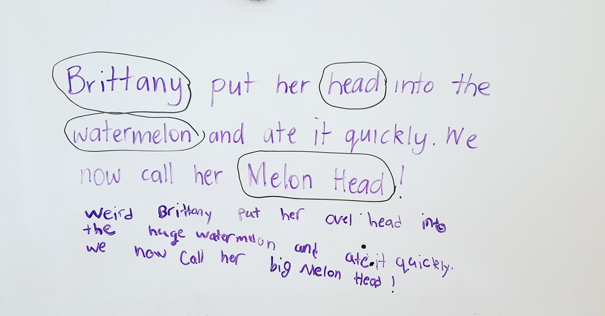 Talked about how I once won a watermelon eating contest at tutoring today. Turned around &amp; my boss is using the funny story to help  expand writing whilst making the whole room fill with laughter. I love teaching. #teacher #acuedu_p