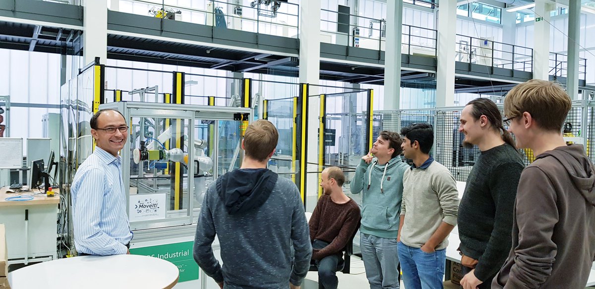 ThiloZimmermann's tweet photo. Yesterday, we had our #ROSindustrial Technical Workshop @Fraunhofer_IPA. Participants successfully ported a Scan-n-plan application @ROSIndustrial for polishing from an #UR5 @RobotsUniversal to a #PRBT @Pilz_INT with @rosorg.
#goROS! https://t.co/0yaWwCgwjw