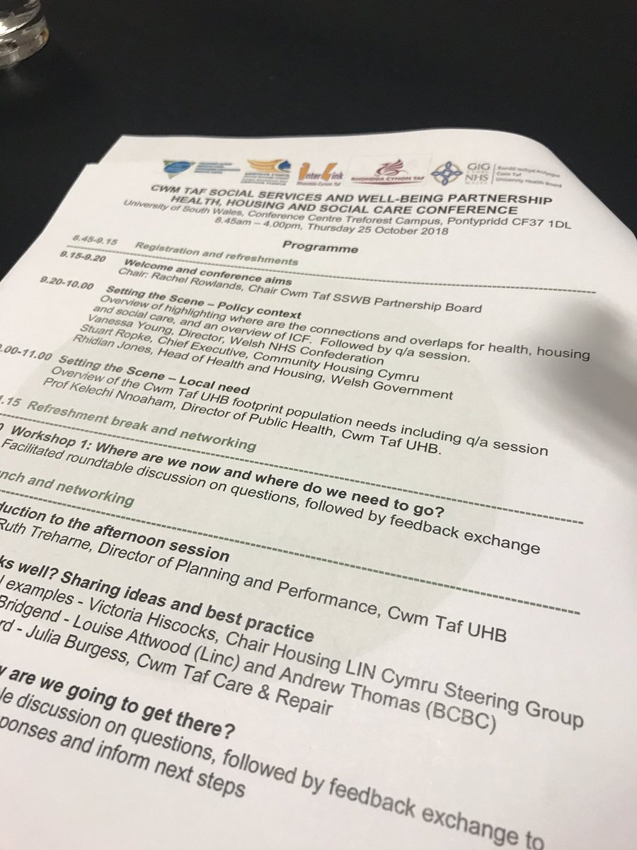 Really happy to be at the Cwm Taf #healthandhousing conference today, representing @ACMorgannwg - housing is integral to wellbeing and it’s great to be able to participate in the discussions today.