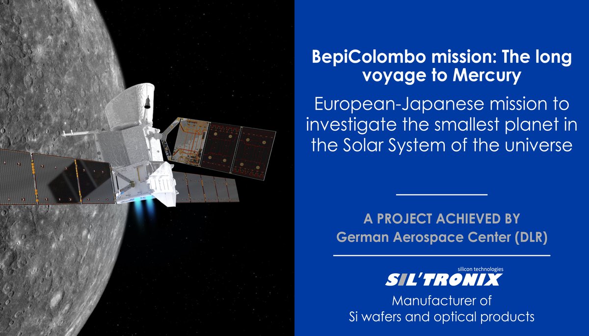 SilTronixST's tweet photo. Mission BepiColombo successful! The first imaging channel space-qualified in Europe made from one piece of silicon has been launched in space. Read more: https://t.co/KUL8J8QeMI #silicon #space #detector #physics #innovation #spectroscopy #scientists #technology #research https://t.co/HBMakzurrj