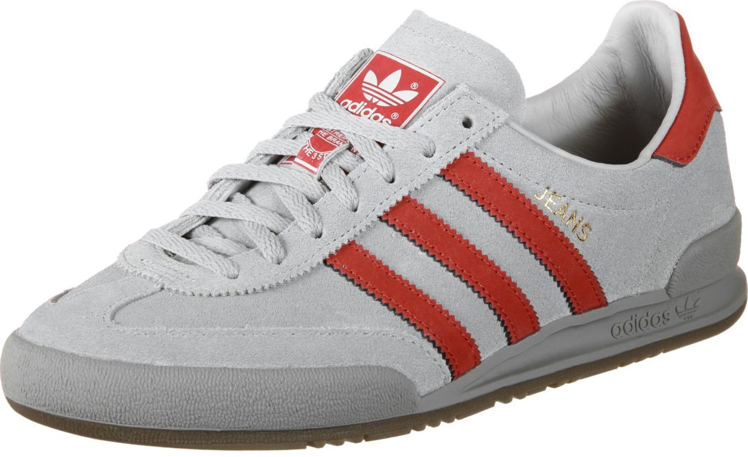 adidas jeans grey red