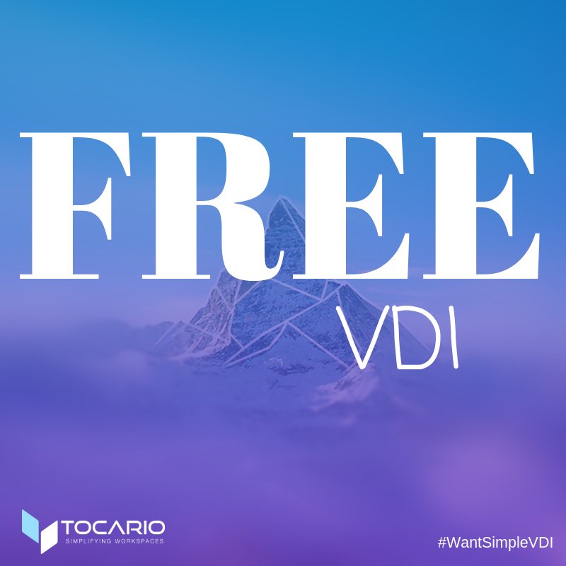 We believe that enterprise #virtualdesktops and #vdi is a driver for #futureofwork and should be easy to implement and free to start. Go to tocario.com November 8th or visit us at #techweek booth 825 and experience a new kind of virtual desktop infrastructure.