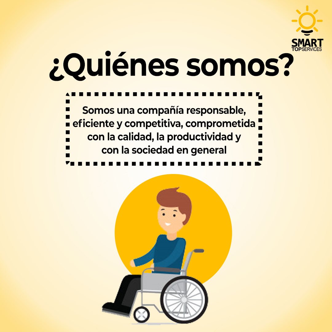 SmartTopService's tweet photo. #Conócenos
En Smart nos destacamos por trabajar en la incorporación laboral de profesionales para satisfacer a nuestros clientes, brindándoles el mejor precio posible en servicios de calidad
#SmartTopServices #CentroEspecialDeEmpleo #Outsourcing #Discapacidad #Inclusion #Empleo https://t.co/HQNczo19Ar
