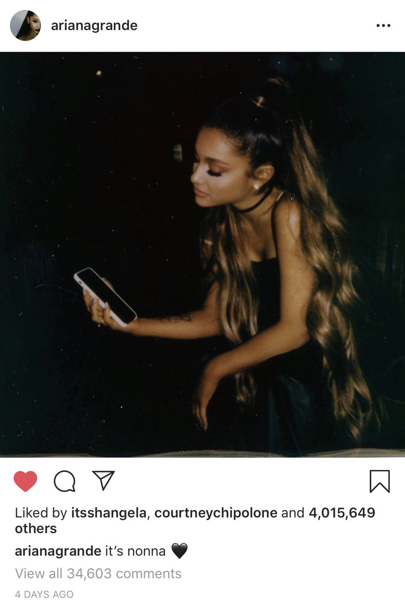 TheoryGrande's tweet photo. Want some tea? 90% chance that Nonna’s voice is in @ArianaGrande next video! Her grandpa’s voice is heard, reversed in the beginning of the song. This look is most likely from her mv shoot for her next single “Breathin’” and she captioned it “it’s nonna”. https://t.co/335v7J1ryL