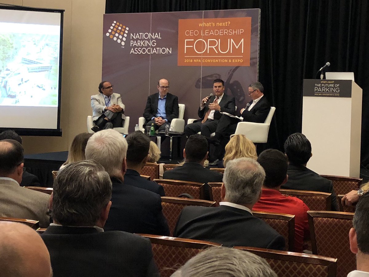 AaronMChaves1's tweet photo. Wrapped my time at this year’s #NPAExpo today listening to insight from the leaders of #LAZParking, #SPPlus & #ColonialParking. #NPA2018 was a great experience & reaffirms that #TheFutureOfParking is looking very bright. See everyone at #NPA2019! #ParkPCA #ParkingCompanyOfAmerica https://t.co/IQoWwbosLF