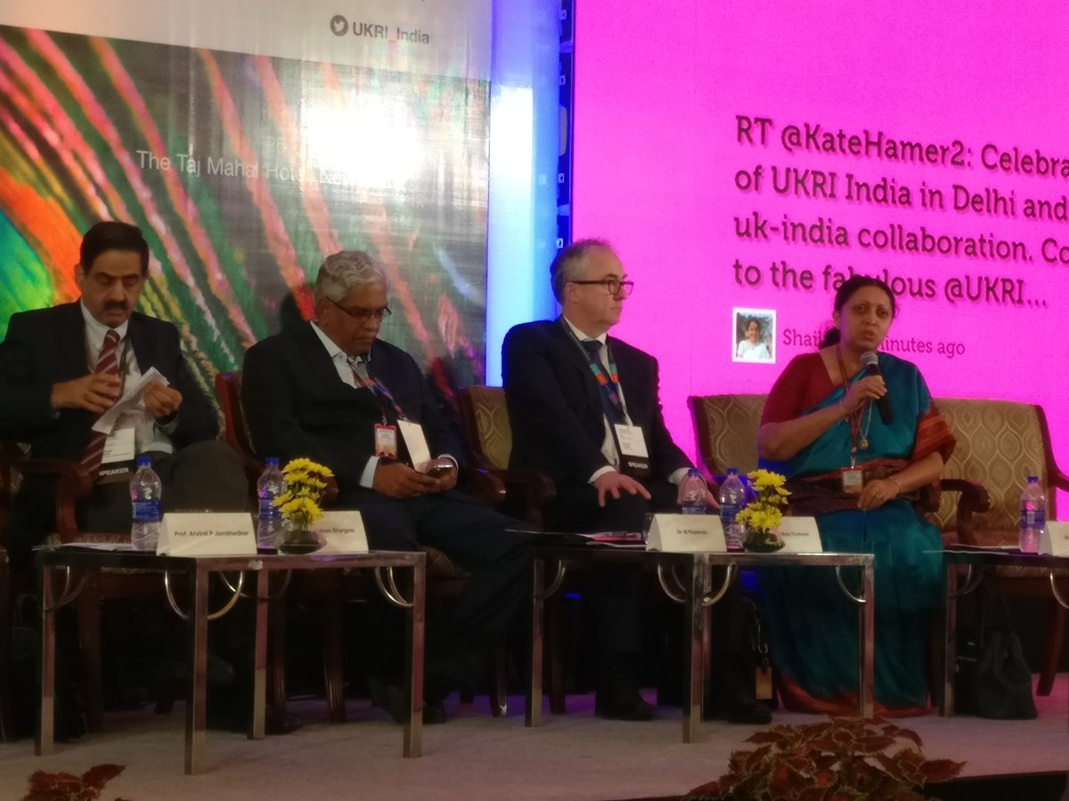 Dr Renu Swarup, Secretary, @DBTIndia sharing her vision on partnership and science in future during @UKRI_India #togetherforimpact @ICRISAT @rajvarshney @GLDC_CGIAR @arvindpadhee @BBSRC