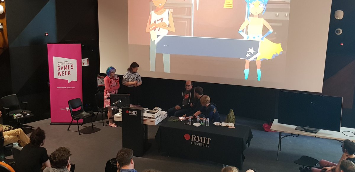 GamesWeekMelbs's tweet image. "We're always looking for more content from unsung voices and with under-represented characters" - @iocat on @YoSpacePrincess by @Shrubbette, @CherieDavidson and Allison Walker. #MIGW18