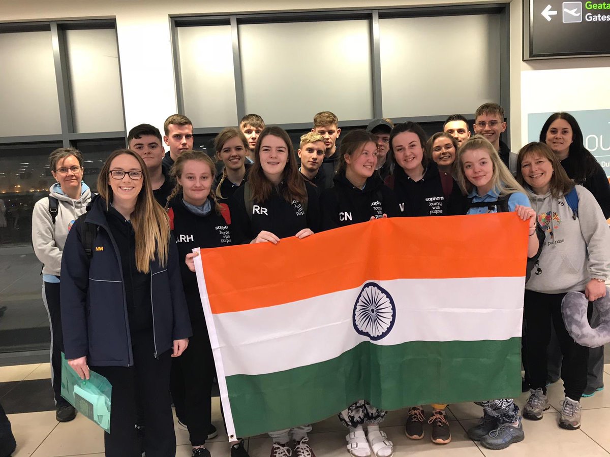 ElizHuddleson's tweet photo. Good morning from Dublin Airport ..... safe travels to all pupils and staff from Bangor Grammar, St Columbanus and Bangor Academy. All heading to India where they will primarily be teaching English to school children. ⁦@bangorSESP⁩ https://t.co/3oMSd2kn1v