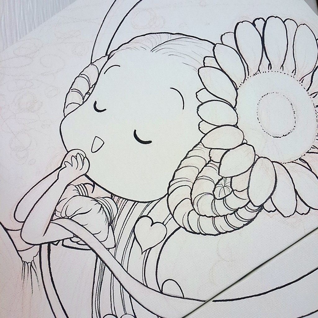 陽環がほぼ終了したので菊花の主線を描く描くφ(..)
まずは手前の扇から。
#日輪天女 #菊花天女 #四季花天女 #はまだの天女たち 