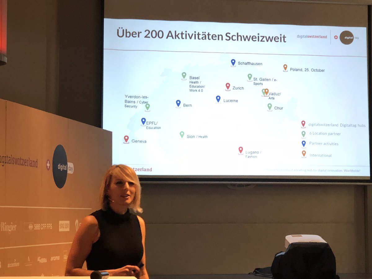 Opening session of the digital day 2018 from <a href="/engetschwiler/">diana</a> amazing to see the number of partners and locations participating today! Thanks to everyone involved! <a href="/marcwalder/">Marc Walder</a> <a href="/dgt_switzerland/">digitalswitzerland</a> <a href="/Birgitpestaloz/">Birgit</a> <a href="/SebKulling/">Sébastien Kulling</a> #swissdigitalday