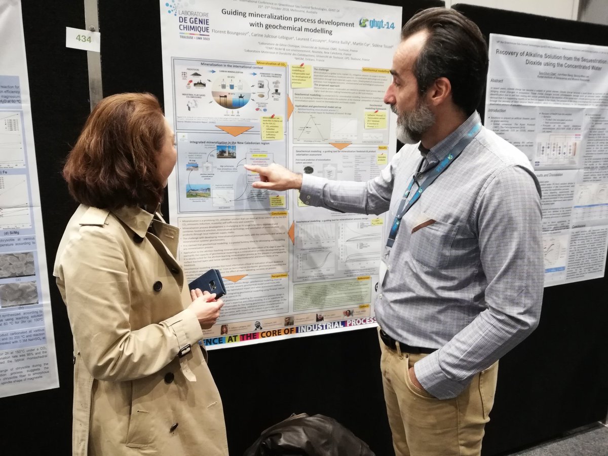BourgeoisFl's tweet photo. Presenting @LGCLab new 3 year #mineralisation project at #GHGT14. This #CCUS project is based in @new_caledonia, and is sponsored by the #caledonian energy agency and @ademe. It aims to covalorise #CO2 and #Nickel_slags to produce useful #construction_materials. https://t.co/vHgDFuC8yn