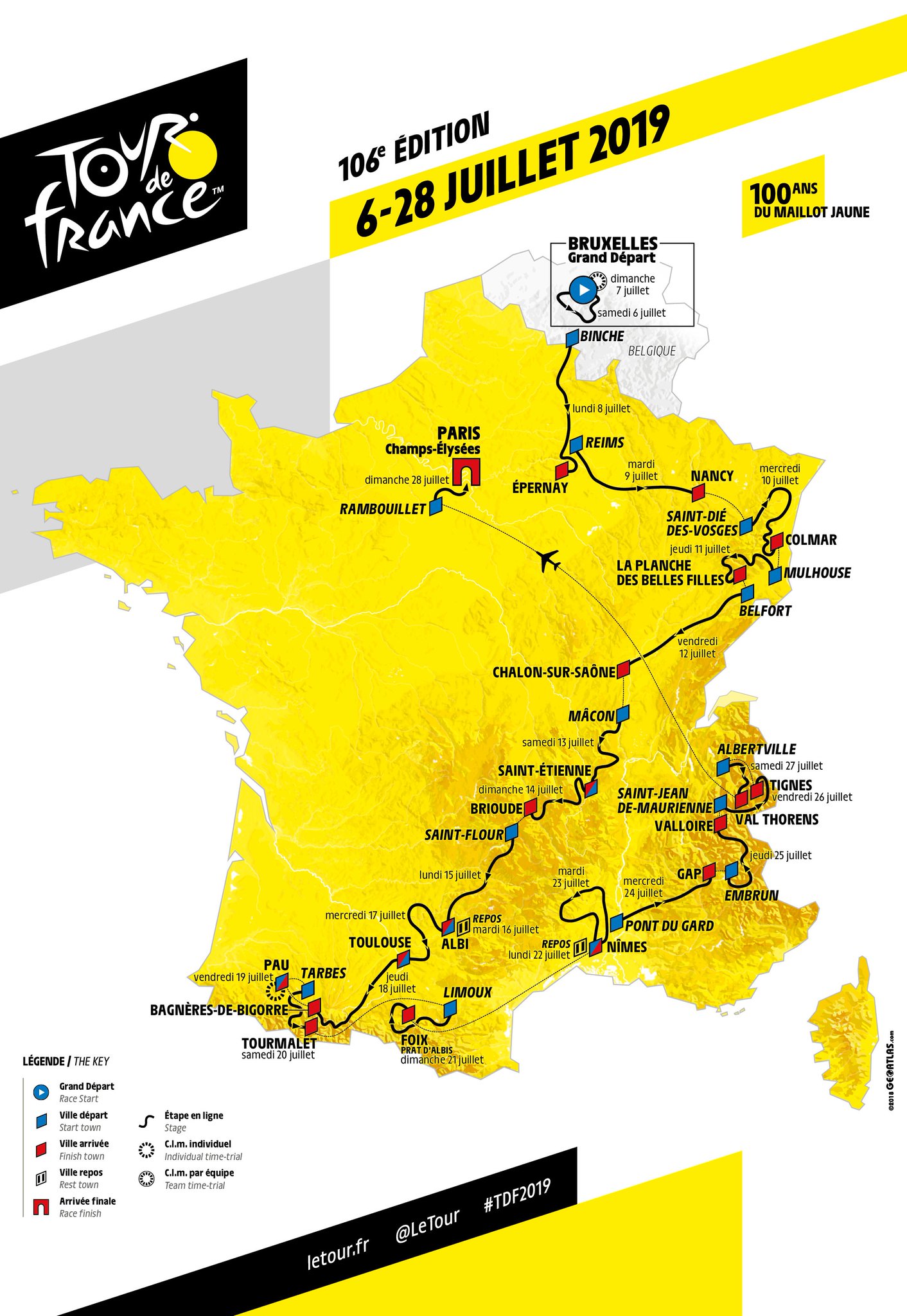 Le parcours du Tour  de  France  2022 d voil  Cyclismepro com