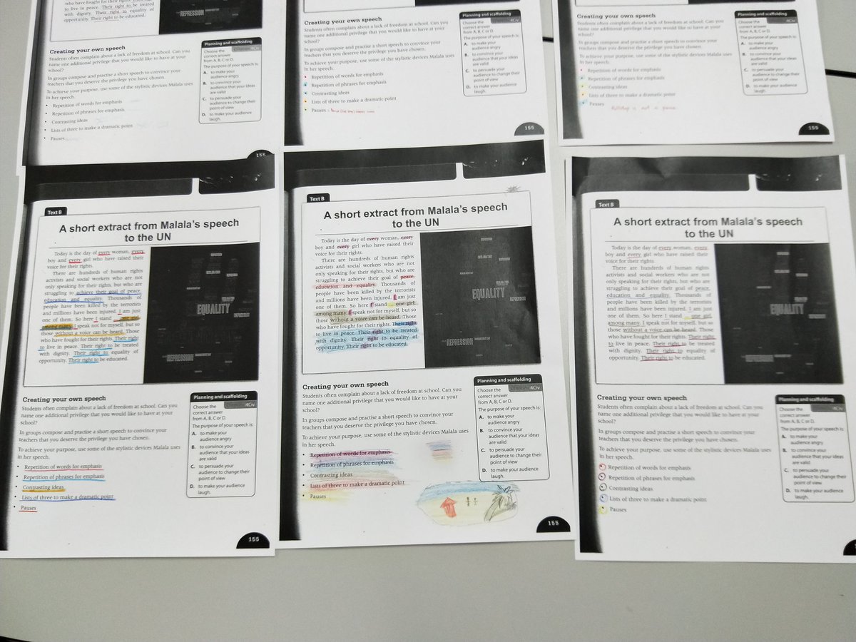 115okcmiller's tweet photo. #wordchoice as #relatedconcept use of #stylisticdevices to enhance the power of speeches!
- repetition of words/phrases for emphasis
- contrasting ideas
- lists of three to make a dramatic point
- pauses

my grade 9 Ss are having their speeches tomorrow!:-)

#isspride https://t.co/YzXEPfbsmF