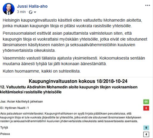 Jussi Halla Aho Sur Twitter Viela Kommentti Tuolipelleilyyn