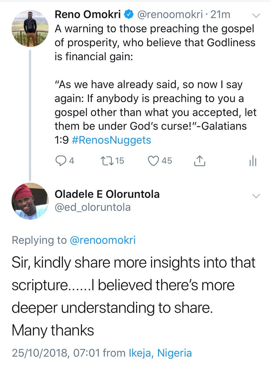 Reno Omokri Pa Twitter Dear Ed Oloruntola I Wonder Why People Seek For Deeper Understanding In What Is Unambiguous That Is Why Pastors Are Able To Deceive The Typical Black African God Made
