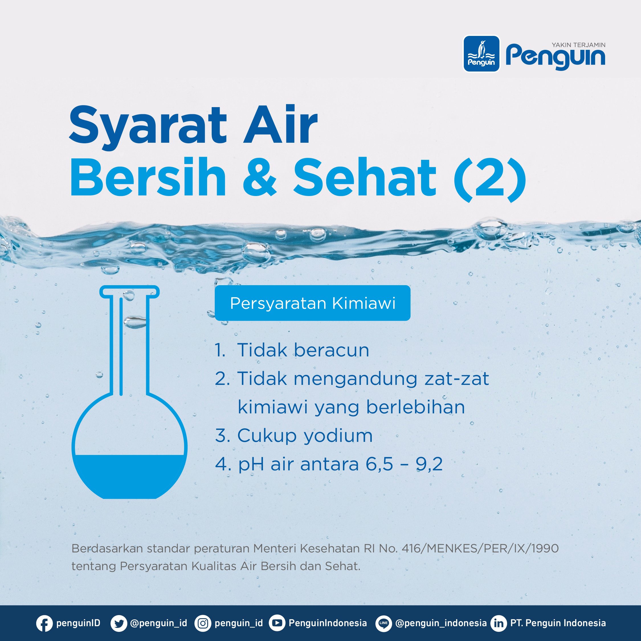 Ph air bersih berkisar antara