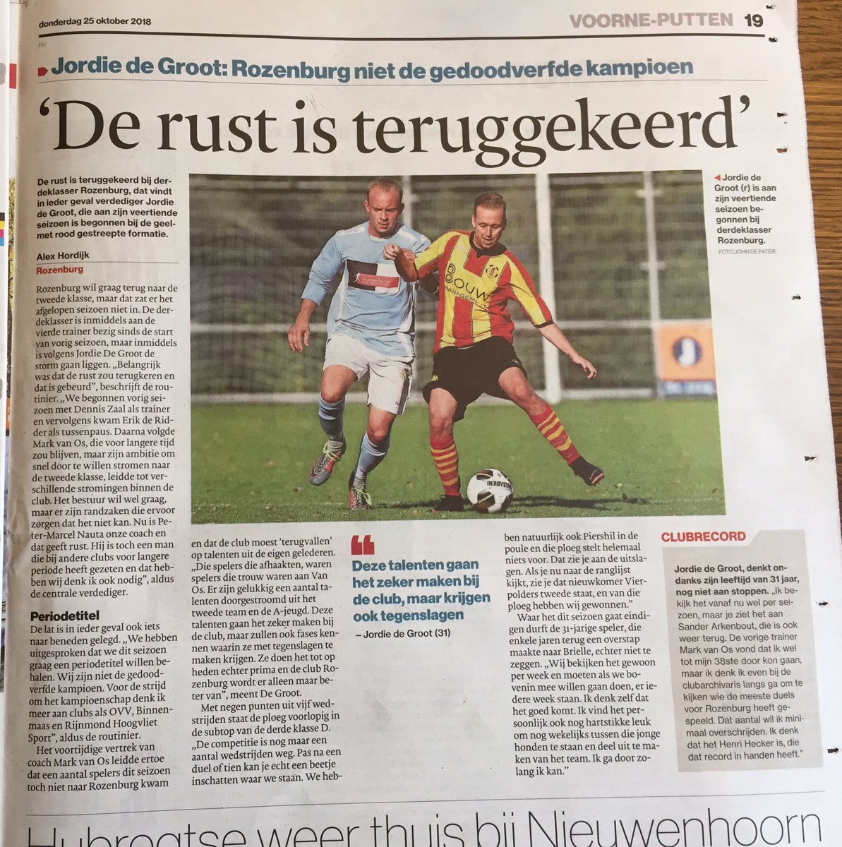 Artikel uit het AD van 25-10-18