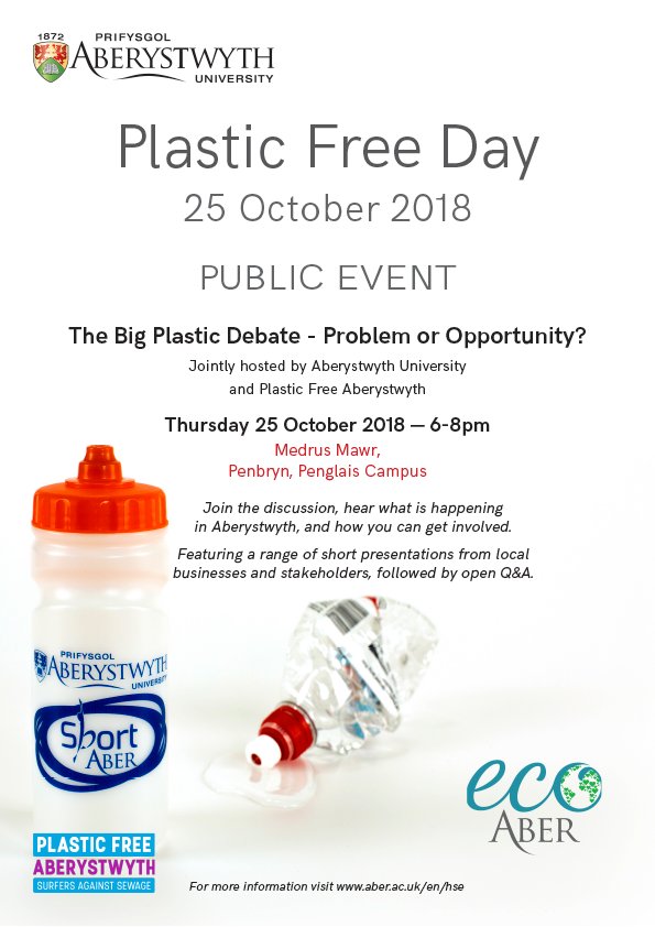 aberuninews's tweet photo. The Big Plastic Debate - Problem or Opportunity? Join the discussion this evening, 6-8pm, Thursday 25 October, at Medrus Mawr, Penbryn, Penglais Campus @AberUni and find out how you can get involved #plastic #loveAber
https://t.co/xjQSqYFr1Y https://t.co/idXVY7KLwe