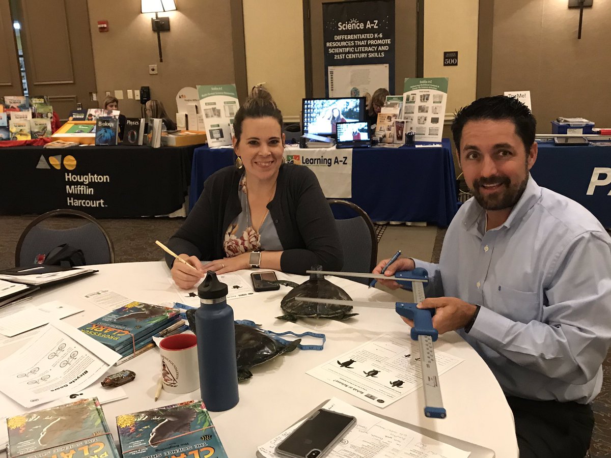 AmyMonahan2's tweet photo. #FASS2018 Doing turtle conservation for the classroom. Measuring turtles! @VCSscience https://t.co/2T4hQXge9W