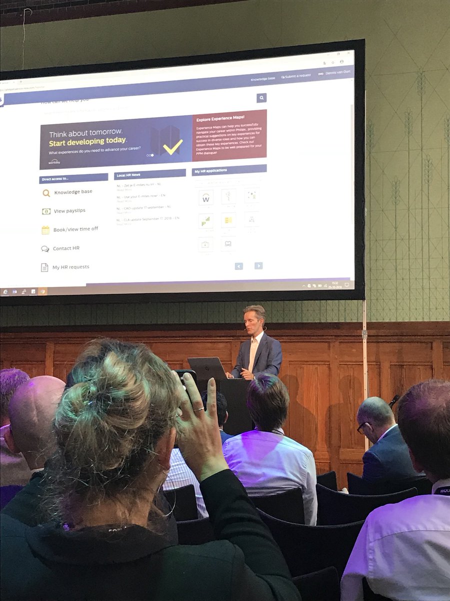 SyncoJonkeren's tweet photo. #Philips demonstrates portal that makes it #Easyforemployees at #NowForum Amsterdam. Making work work better. #ServiceNow https://t.co/1U6oMVOK10