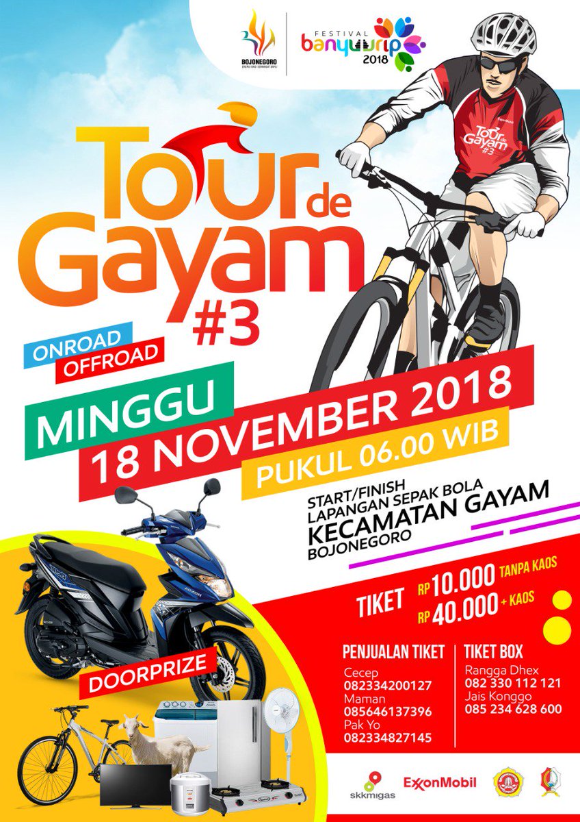 Tour de Gayam 3, Minggu 18 November 2018... Bagi pecinta goes ayo buruan daftar....