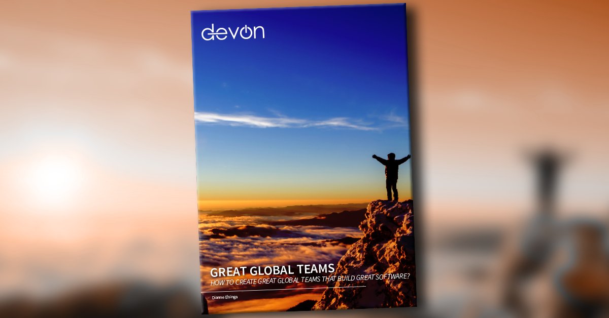 devon_nl's tweet image. Whitepaper Great Global Teams
In her whitepaper, Dianne Elsinga talks about how to create great global teams that build great software. Download the whitepaper on content.demand-on.com/acton/media/31… #Offshoring #DistributedAgileTeams  #Agile