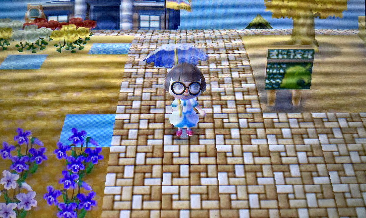 かりん とび森村整備中 V Twitter 今日はメインの道のマイデザを作成しました 全体に貼り付けるとこんな感じになります あまり上手くはないですがあさみさんと仲良くなれたので Qrコードに変換してもらいました 良ければお使いください とび森 マイ