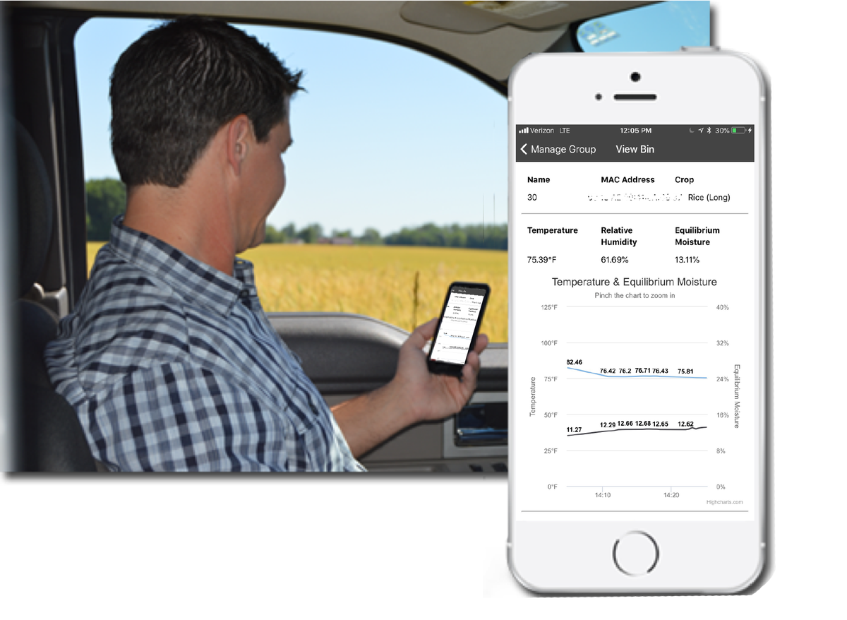 GrainDeacon's tweet photo. Grain Deacon brings mobility and simplicity to grain bin monitoring. Monitor grain temperature and humidity from your phone without costly installations or daily climbs to the top of the bin. Systems starting at $1750. Find out more at https://t.co/eFqWOEXaCr. https://t.co/8azlBFbw14