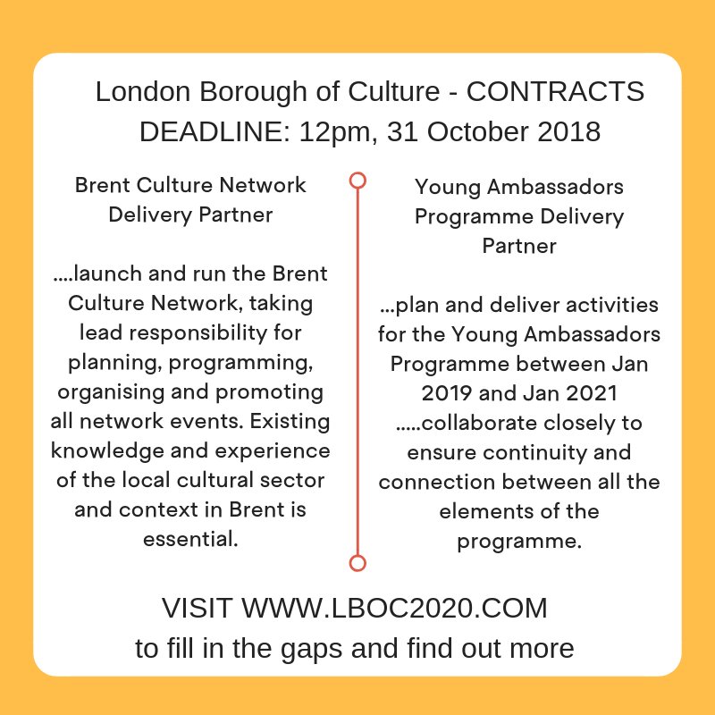 Would you like to to plan and deliver activities for Brent's Young Ambassadors Programme? This is your chance to support young people to gain skills, find pathways to employment and education and help shape #Brent2020. Apply here ow.ly/mA1U30mmNXD