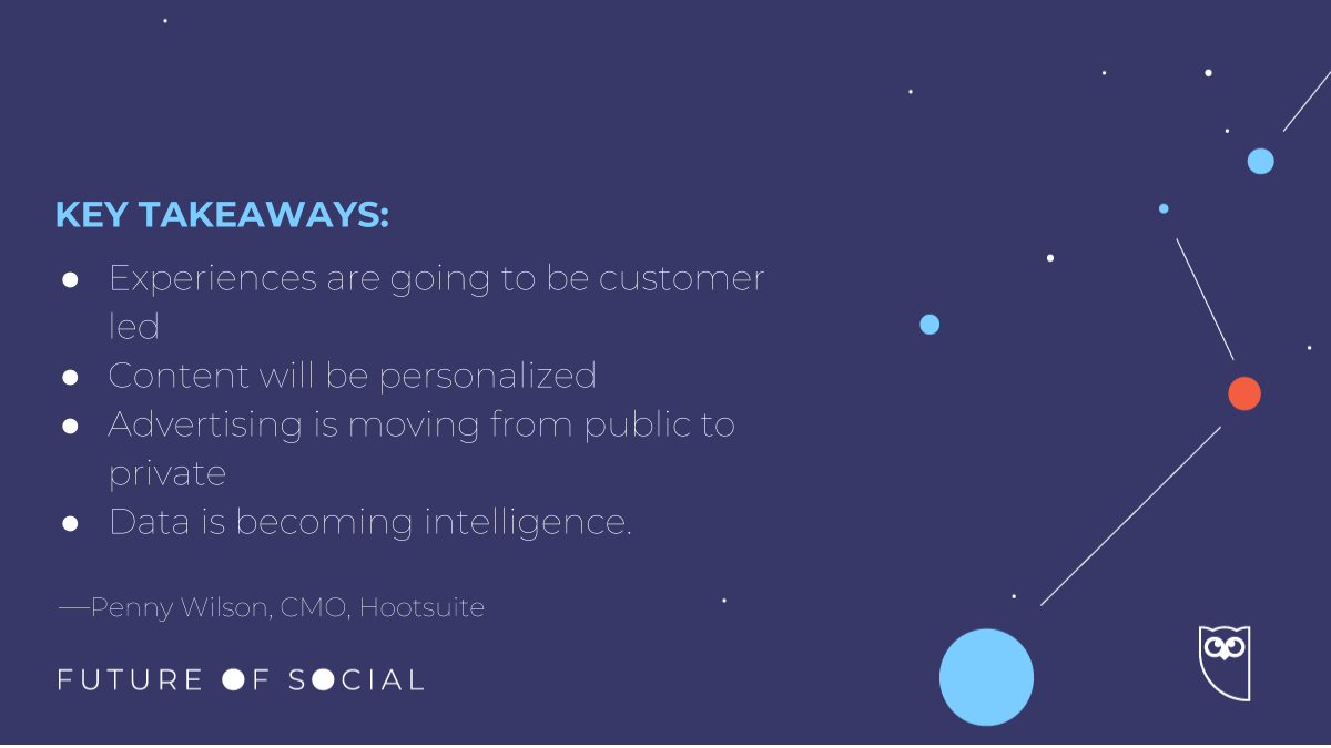 Key takeaways from our CMO @HootPenny's presentation. Personalized content is the #FutureOfSocial 👏