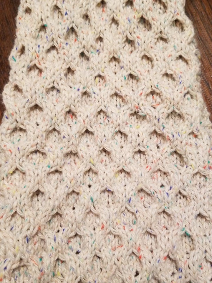 Hana در توییتر 3種類の編み模様で作ったツイードの スヌード 出来ました ハニカム模様 2枚目 凄く可愛い っ ヮ C 編み物 棒針編み アラン模様